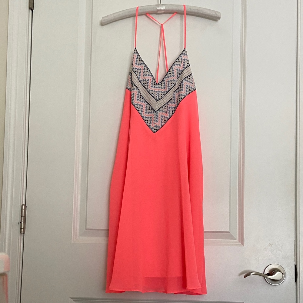 City Triangles Pink Dress with Patterned Detail